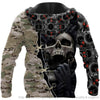 Skull Gift Gift For Army Army Red Eyes Screaming Skull Personalized Unisex Hoodie