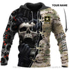 Skull Gift Gift For Army Army Red Eyes Screaming Skull Personalized Unisex Hoodie