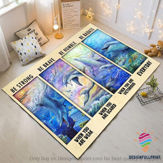 Tapis Rectangulaire Blue Dolphin In The Ocean LN