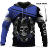 Skull Gift Blue Eagle Wing With Skull Face Personalized Unisex Hoodie LH