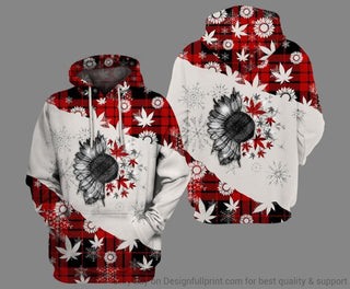 Gift For Hippie Sunflower With Pot Leaf Unisex Hoodie LH