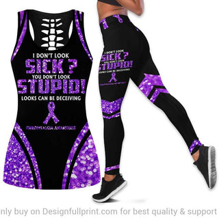 Fibromyalgia Awareness Looks Can Be Deceiving Tank Top And Leggings Set