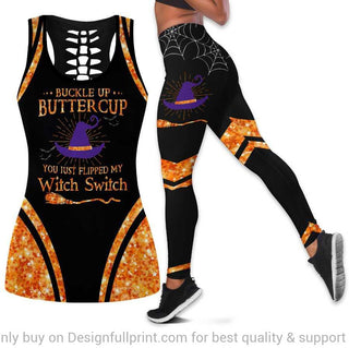 Halloween You Just Flipped My Witch Switch Tank Top And Leggings Set