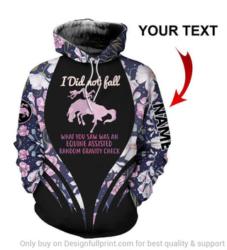 Gift For Horse Lover Horse I Did Not Fall Personalized Unisex Hoodie