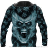 Skull Gift Teal Pot Leaf Skull Face Personalized Unisex Hoodie LH