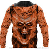 Skull Gift Orange Skull Sweater Hoodie Mens Skull Hoodies Unisex Hoodie LH