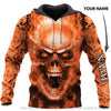 Skull Gift Orange Skull Sweater Hoodie Mens Skull Hoodies Unisex Hoodie LH