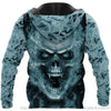 Skull Gift Teal Angry Skull Face Personalized Unisex Hoodie LH