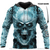 Skull Gift Teal Angry Skull Face Personalized Unisex Hoodie LH