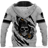 Skull Gift Silver Eagle Wing With Skull Face Personalized Unisex Hoodie LH