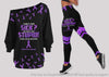 Purple Ribbon Fibromyalgia I Don't Look Sick Fibromyalgia Awareness Off Shoulder Long Sleeves Top and Leggings Set