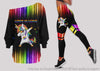 Pride Gift For LGBT Dabbing Unicorn LGBT Pride Off Shoulder Long Sleeves Top and Leggings Set HG