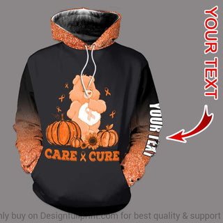 Orange Care And Cure Bear Cancer Personalized US Unisex Hoodie