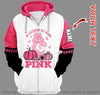 In October We Wear Pink Ribbon Breast Cancer Bear Personalized Pullover, Zipup Hoodie, Long Sleeve Shirt and Tshirt Unisex Size