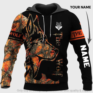 Gift For Wolf Lover Personalized The Wolf Orange Unisex Hoodie