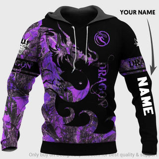 Gift For Dragon Lover Personalized Black And Purple Dragon Unisex Hoodie