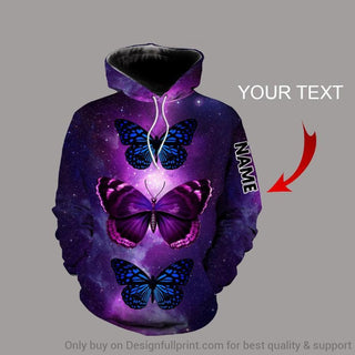 Gift For Butterfly Lover Butterflies Galaxy Personalized Unisex Hoodie