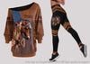 Gift For Horse Lover Love Horse Off Shoulder Long Sleeves Top and Leggings Set LN