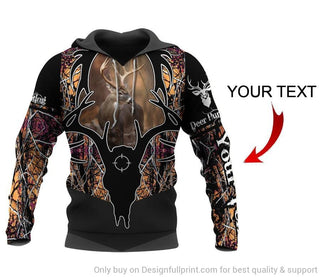 Gift For Hunting Lover Headshot Deer Hunting Personalized Unisex Hoodie LN