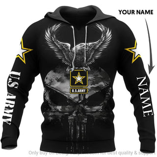 Skull Gift Gift For Army Army Skull Eagle Personalized Unisex Hoodie HG