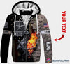 Skull Gift Gift For Army Army Skull Fire Personalized Pullover or Zip Up Hoodie or Long Sleeve Shirt or Fleece Hoodie HG