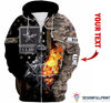 Skull Gift Gift For Army Army Skull Fire Personalized Pullover or Zip Up Hoodie or Long Sleeve Shirt or Fleece Hoodie HG