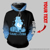 Multicolor Care And Cure Bear Cancer Personalized Unisex Hoodie Care Bears Cancer Awareness Hoodie