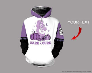 Pancreatic Cancer Care And Cure Bear Personalized US Unisex Hoodie