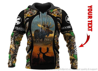 Gift For Hunting Lover Personalized Moose Hunting Unisex Hoodie HG