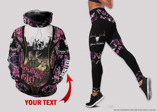 Gift For Hunting Lover Country Girl Deer Hunting Personalized US Size Hoodie And Leggings Set HG