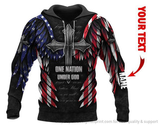 One Nation Under God Personalized Sweater Hoodie LH