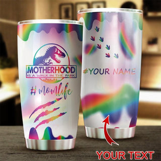 Gift For Mom Dinosaur Motherhood Personalized Tumbler LH
