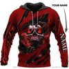Skull Gift Personalized Name Red Screaming Skull The Skull Unisex Hoodie Evil Skull Hoodie Skull Hoodie