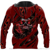 Skull Gift Personalized Name Red Screaming Skull The Skull Unisex Hoodie Evil Skull Hoodie Skull Hoodie