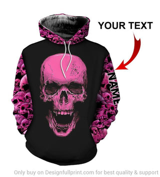 Skull Gift Personalized Purple Pink Skull Unisex Hoodie 3d Skull Hoodies 3d Skull Print Pocket Hoodie