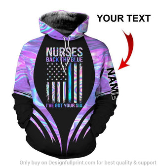 Gifts For Nurses Hologram Nurses Back The Blue Ive Got Your Six Personalized Unisex Hoodie