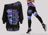 Skull Gift Gift For Butterfly Lover Skull December Girl Butterfly Off Shoulder Long Sleeves Top and Leggings Set