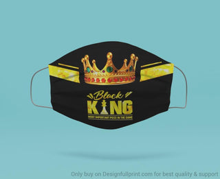 Black Pride Black King Most Important Piece In The Game Mask 3-pack Black And Proud 365