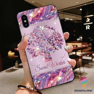 Pink Gemstone Social Worker Phone Case HG Silicone Phone Case