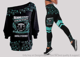Dental Hygienist Off Shoulder Long Sleeves Top and Leggings Set LN