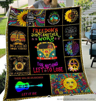 Gift For Hippie Sunflowers Freedom Is Just Another Word For Nothing Left To Lose Blanket
