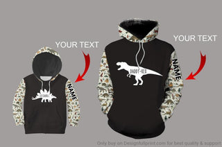 Gift For Dad Daddy Rex Dinosaur Hoodie Set For Adult And Kid Unisex Size
