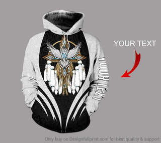 Gift For Native American Silver Owl Native Personalized Unisex Hoodie LN
