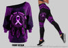 Fibromyalgia Awareness Mandala Off Shoulder Long Sleeves Top and Leggings Set HG