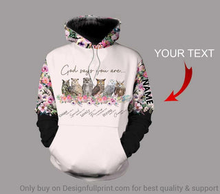 Personalized Owls Flower God Says You Are US Unisex Size Hoodie