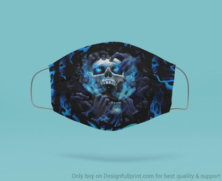 Skull Gift Blue Eyes Screaming Skull Cloth Mask 3-pack BS Cloth Mask