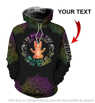 I Am Mostly Peace Love And Dogs Personalized Unisex Hoodie Gifts For Dog Lovers