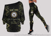 Gift For Army Navy Wife A Regular Wife But Cooler Off Shoulder Long Sleeves Top and Leggings Set