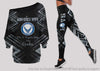 Airforce Wife A Regular Wife But Cooler Off Shoulder Long Sleeves Top and Leggings Set