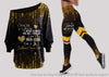 Gift For Mom I Am Proud To Be  A Childhood Cancer Mom Off Shoulder Long Sleeves Top and Leggings Set HG